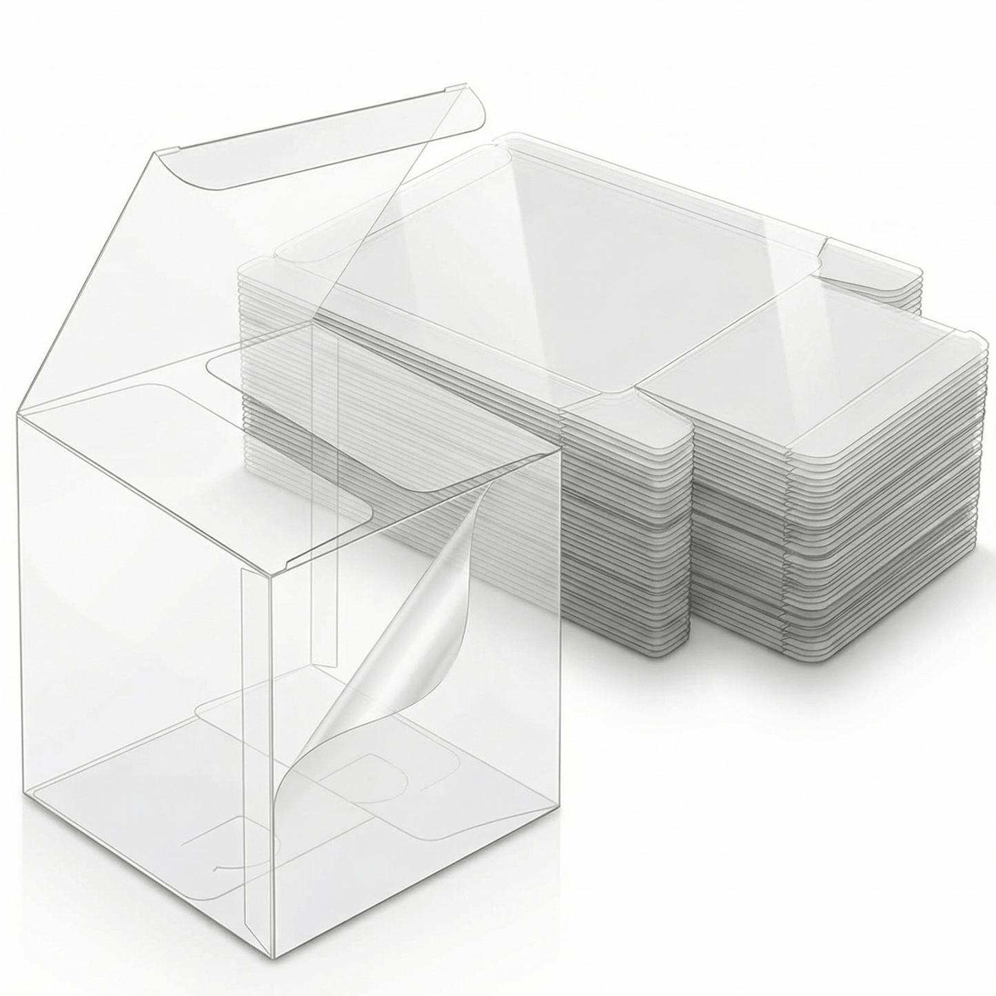Clear Gift & Favor Boxes 50 OR 100 Pack (5 × 5 × 5 cm)