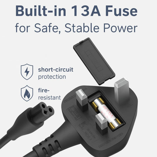 C5 Laptop Power Cable UK Plug