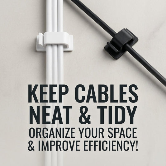 Cable Management Clips 50-Pack (Black & White)