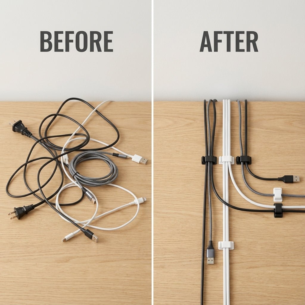 Cable Management Clips 50-Pack (Black & White)