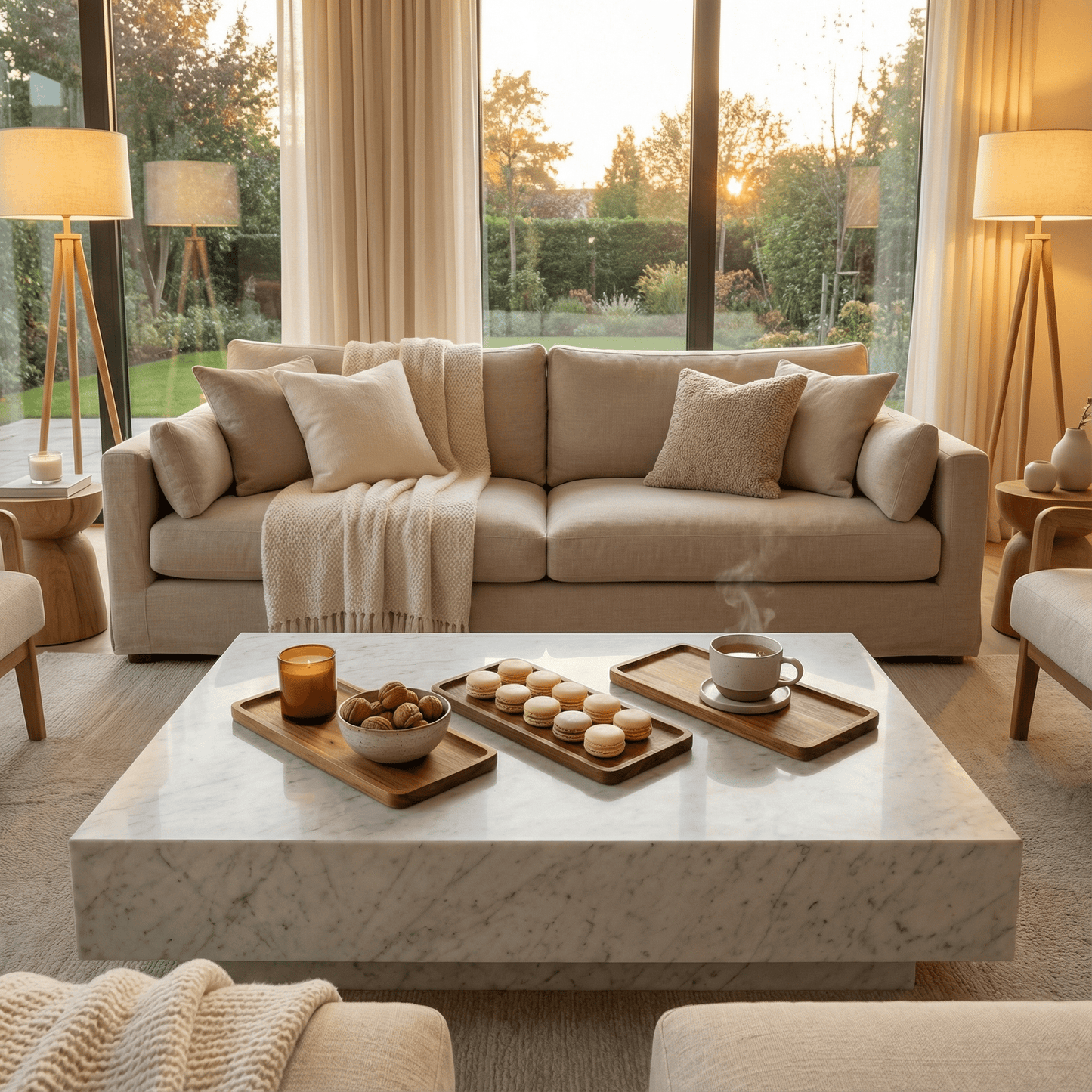 Acacia Wood Serving Trays — Set of 2 (Small + Large)