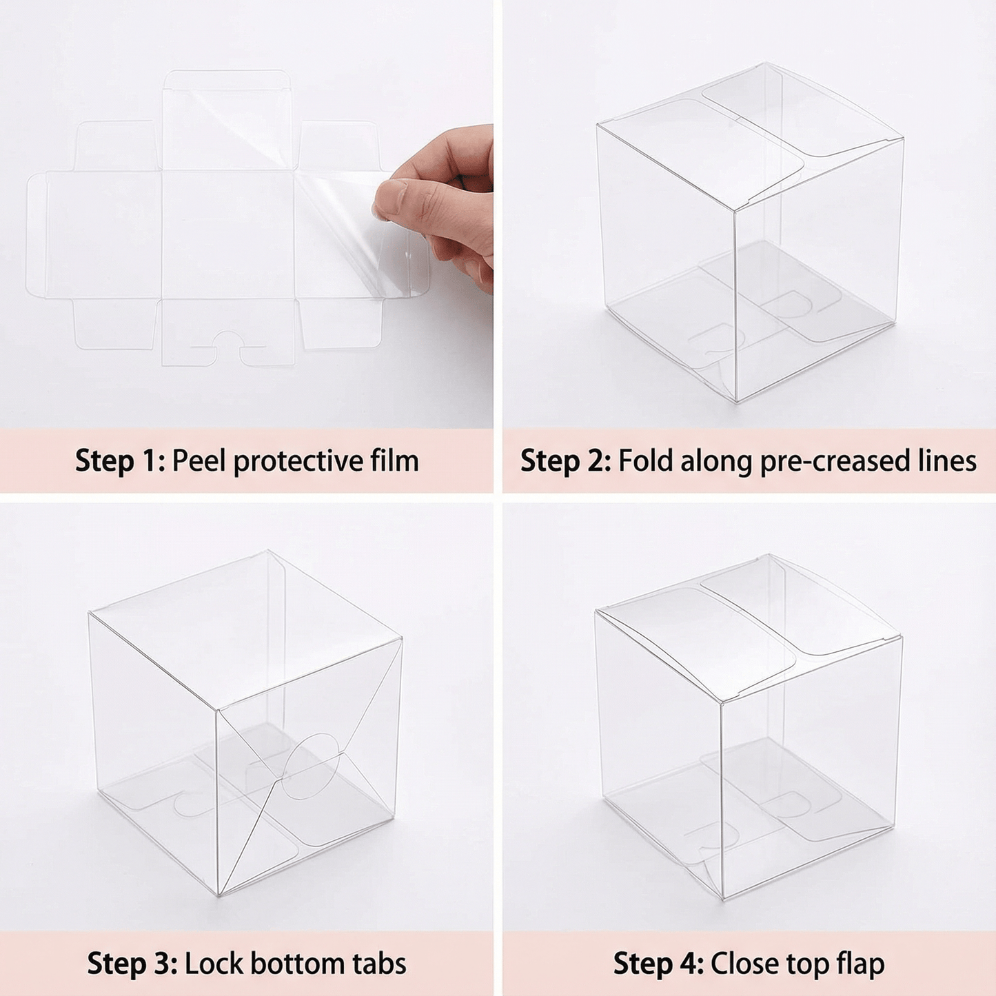 Clear Gift & Favor Boxes 30 OR 50 Pack (10 × 10 × 10 cm)