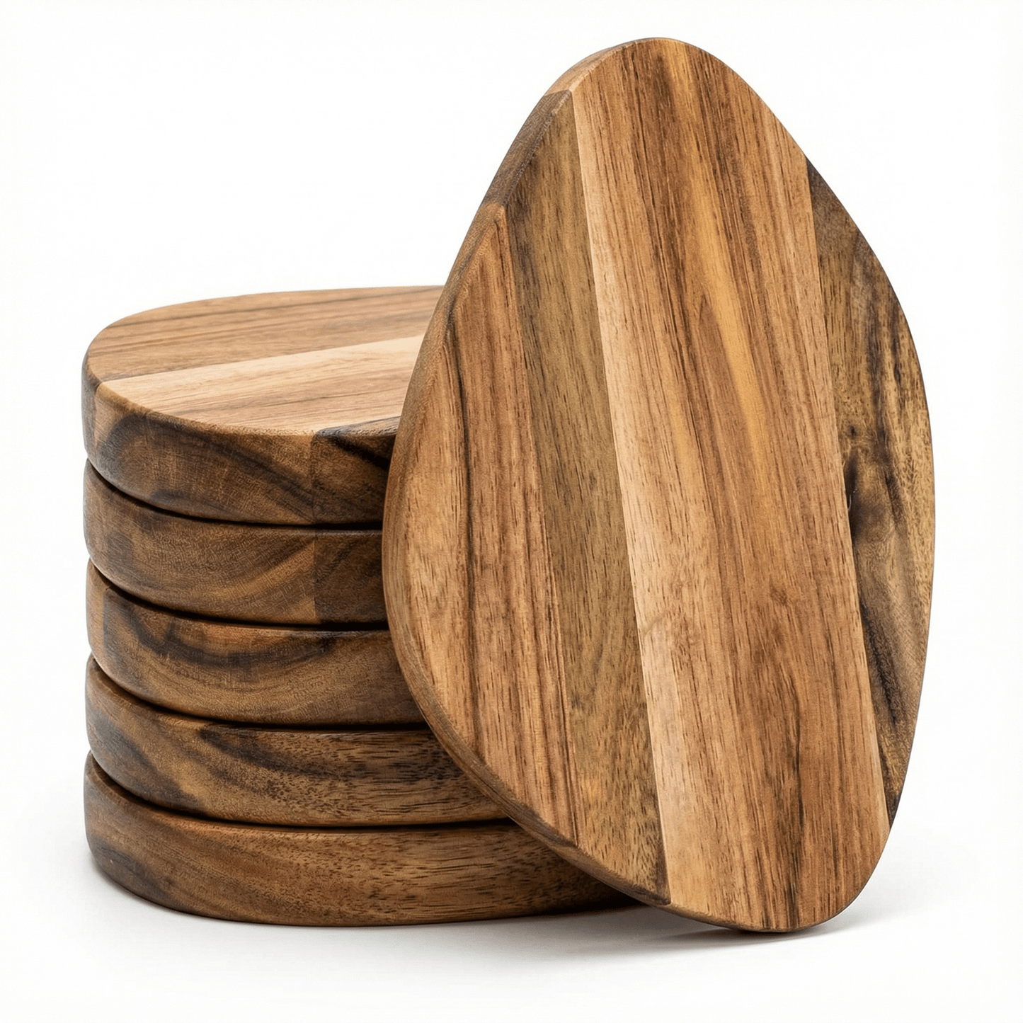 Acacia Wood Coasters — Set of 6