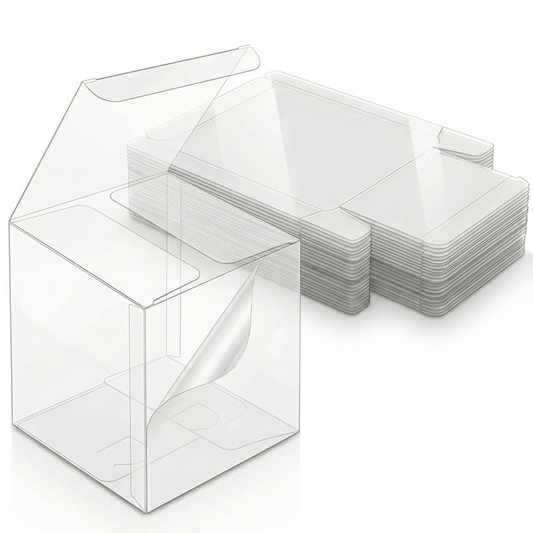 Clear Gift & Favor Boxes 50 OR 100 Pack (5 × 5 × 5 cm)