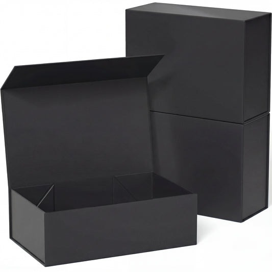 Black Magnetic Gift Boxes 2 OR 3-Pack (33 × 25 × 12 cm)