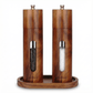 Acacia Wood Salt & Pepper Grinder Set with Tray