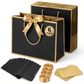Black Luxury Gift Bags with Gold Trim (Set of 6)