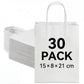 White Kraft Paper Gift Bags — 30 Pack (15 × 8 × 21 cm)