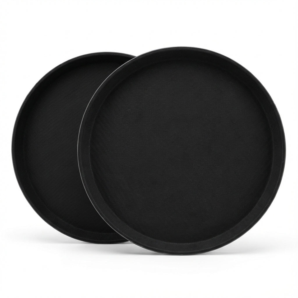 Commercial Round Non-Slip Serving Trays (2 Pack - 3 Sizes Available)