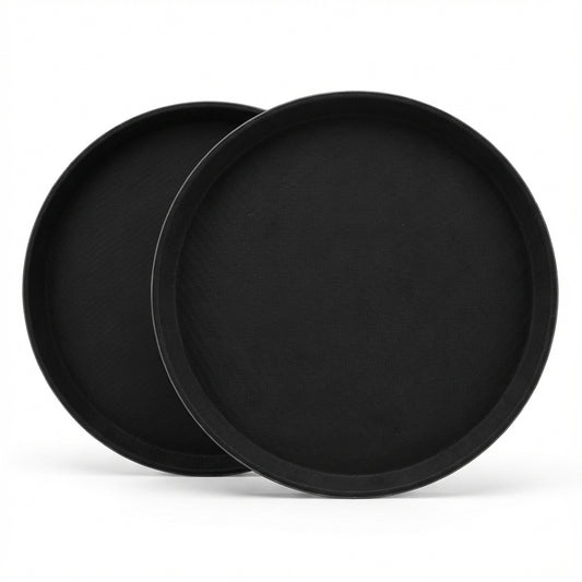 Commercial Round Non-Slip Serving Trays (2 Pack - 3 Sizes Available)
