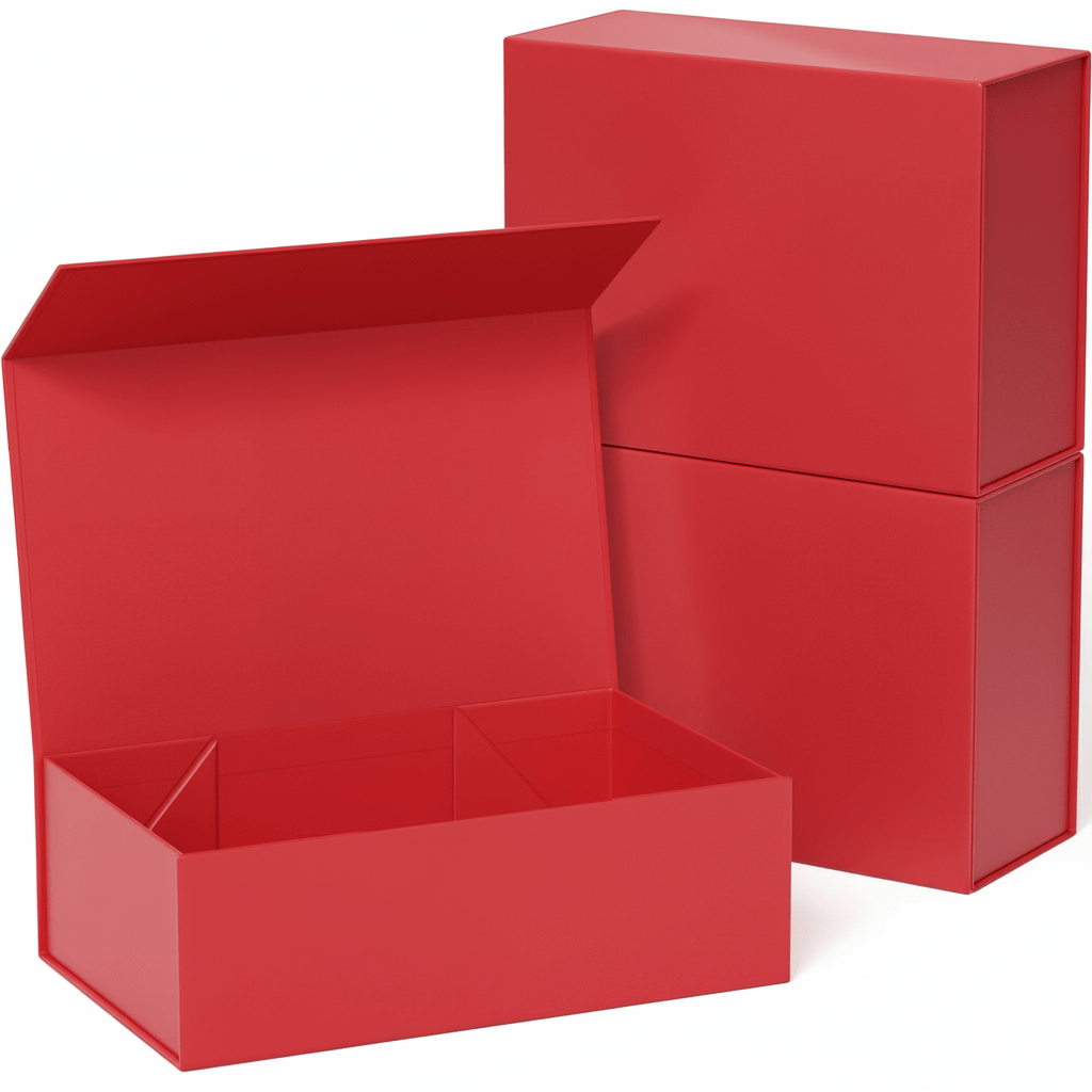 Red Magnetic Gift Boxes 3-Pack (33 × 25 × 12 cm)