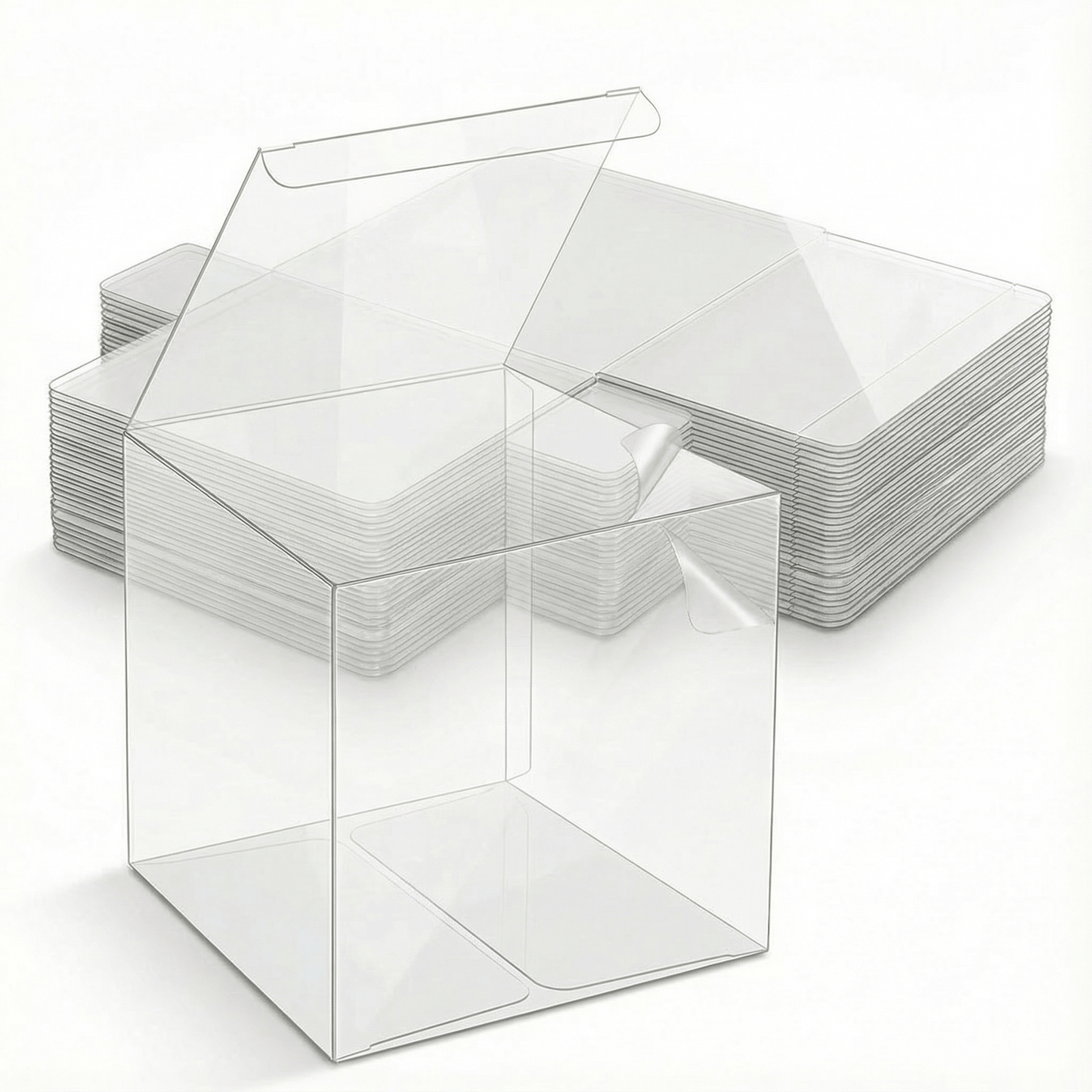 Clear Gift & Favor Boxes 30 OR 50 Pack (10 × 10 × 10 cm)