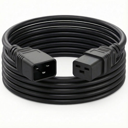 IEC C19 to C20 Power Extension Cable (2M or 5M Lengths)