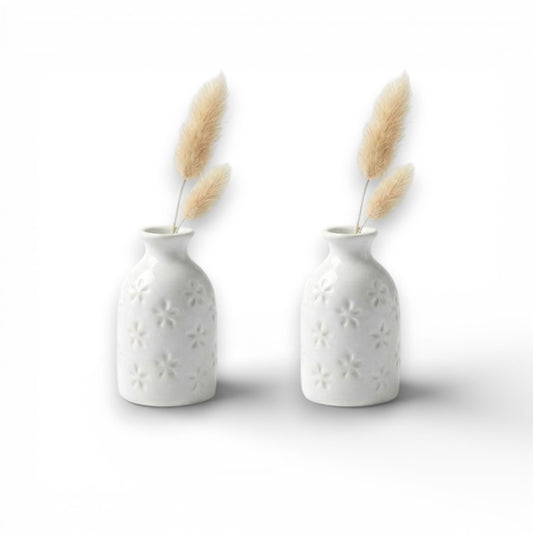 Mini Floral Ceramic Vases – Set of 2