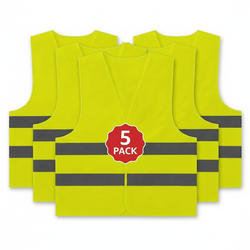 Reflective Safety Vests — 5 Pack