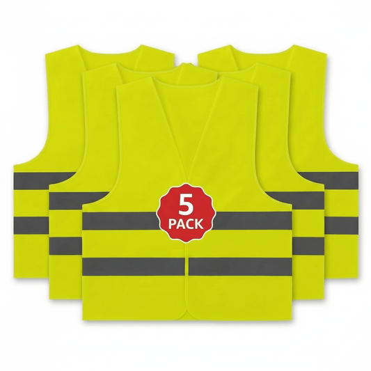 Reflective Safety Vests — 5 Pack