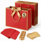 Red Luxury Gift Bags with Gold Trim (Set of 6)