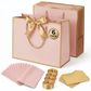 Pink Luxury Gift Bags with Gold Trim (Set of 6)