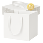White Luxury Square Gift Bags — 10 Pack (25 × 25 × 25 cm)