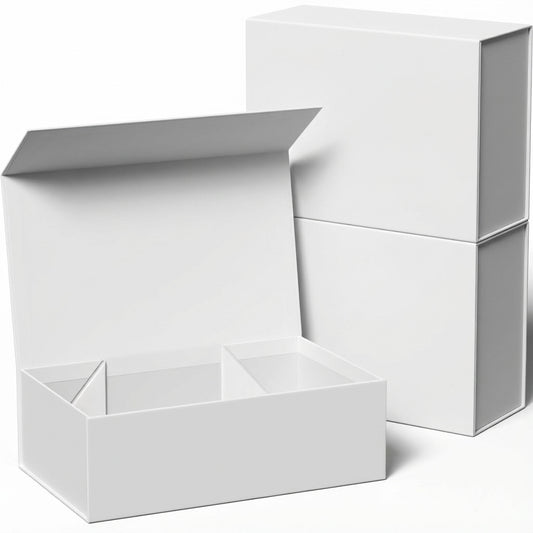 White Magnetic Gift Boxes 2 OR 3-Pack (33 × 25 × 12 cm)