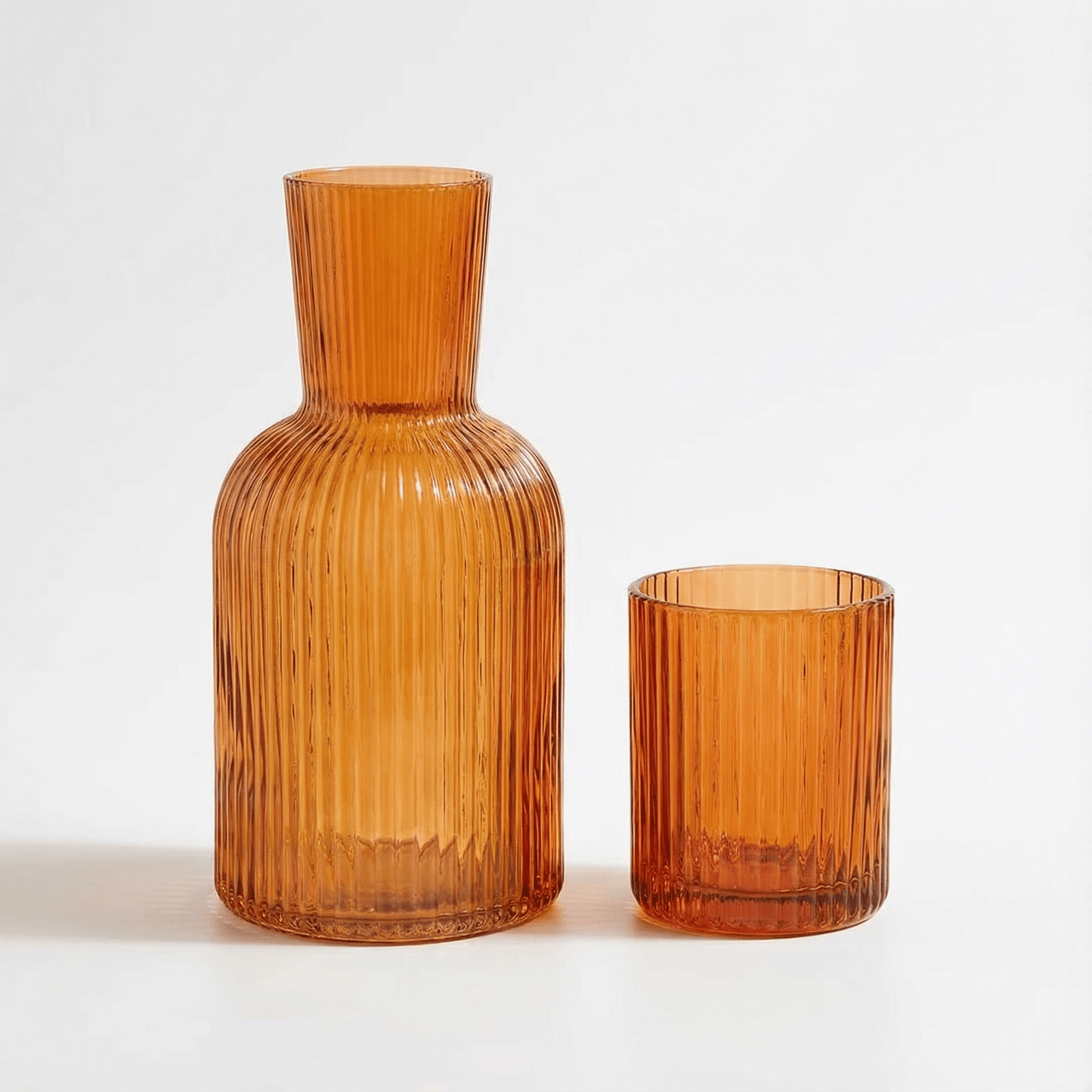 Bedside Glass Carafe + Cup Set (Orange)