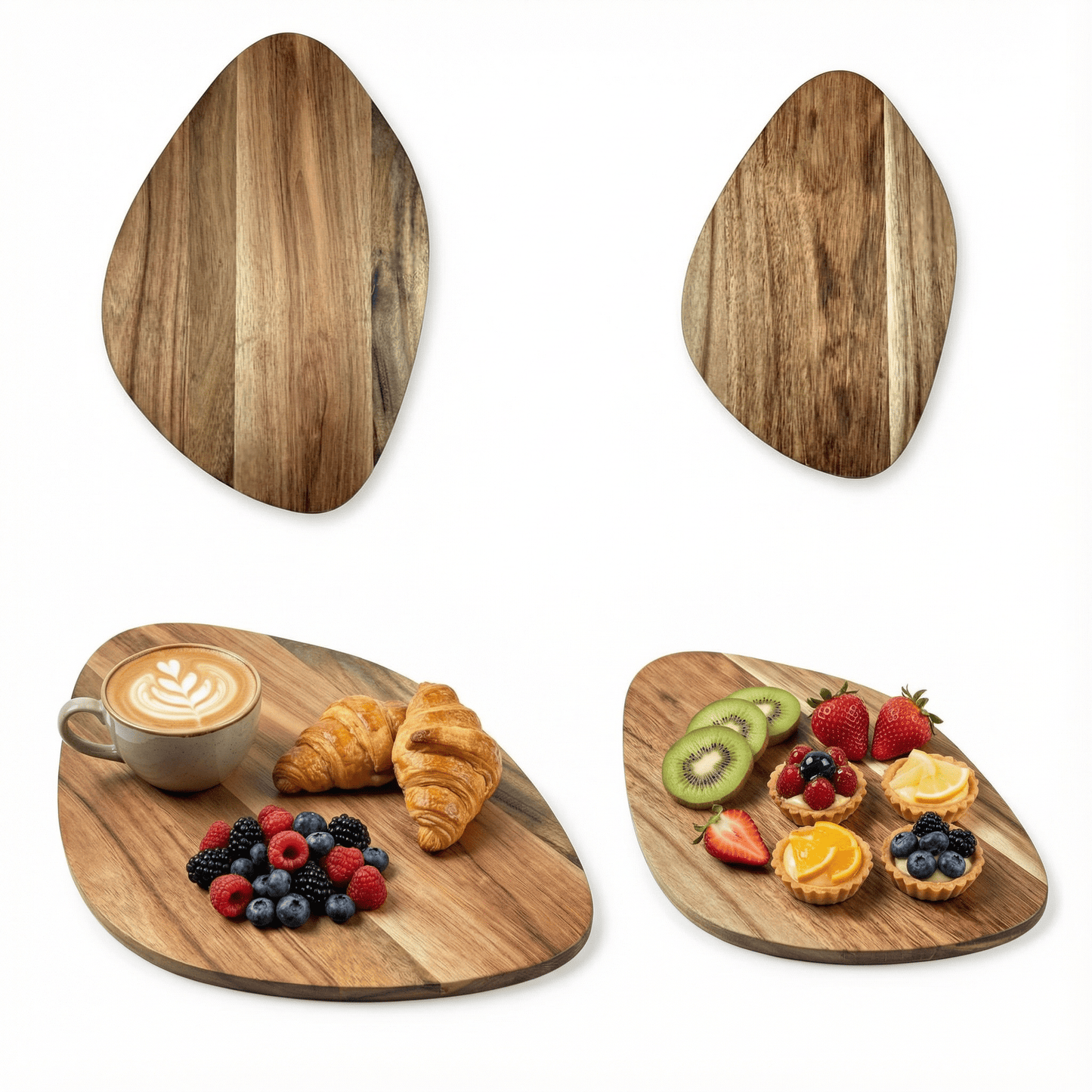 Acacia Wood Serving Boards — Set of 2 (Large + Small)