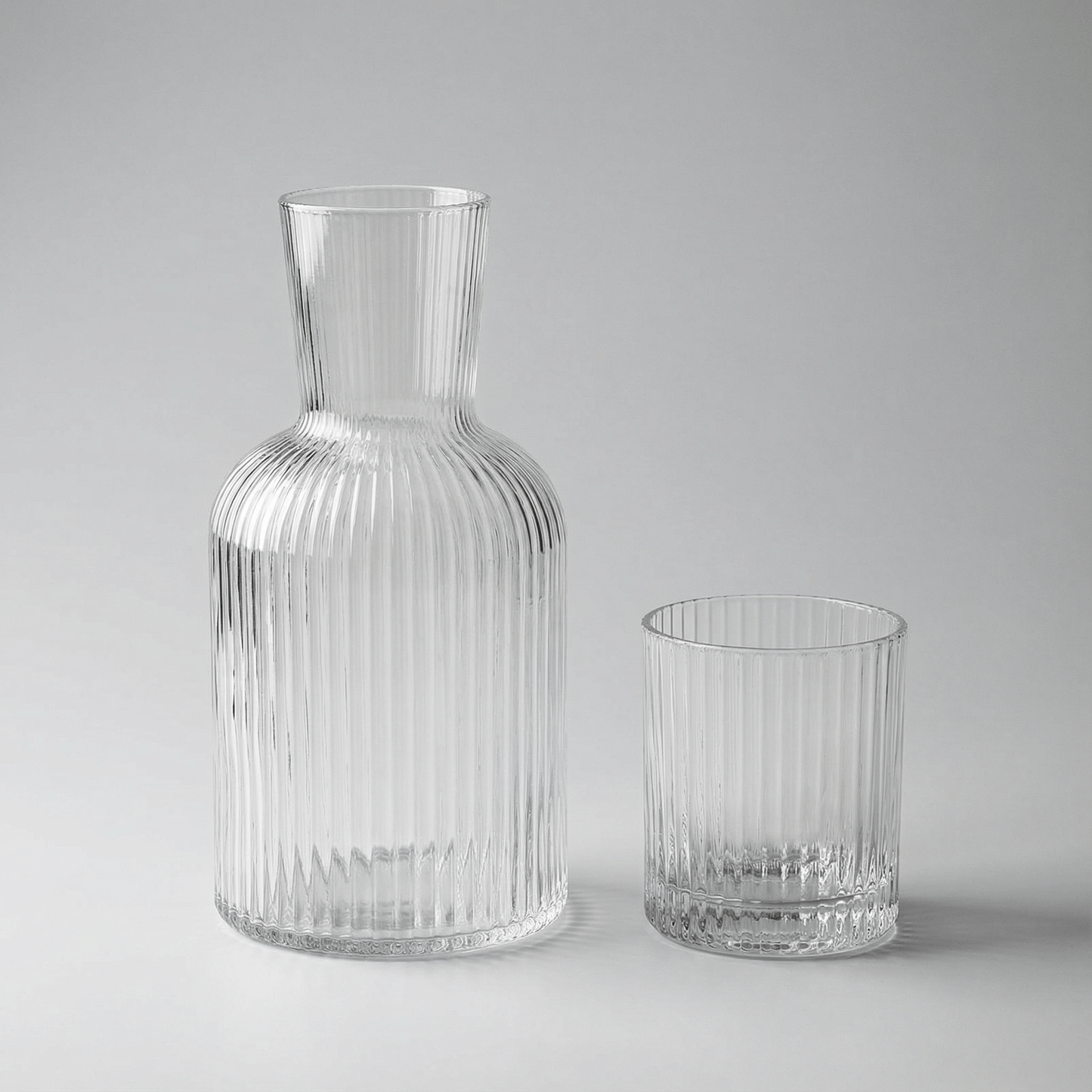 Bedside Glass Carafe + Cup Set (Clear)