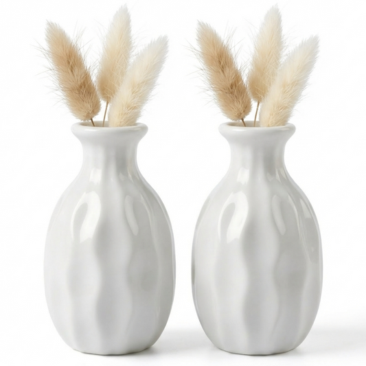 Mini Wavy Ceramic Vases – Set of 2