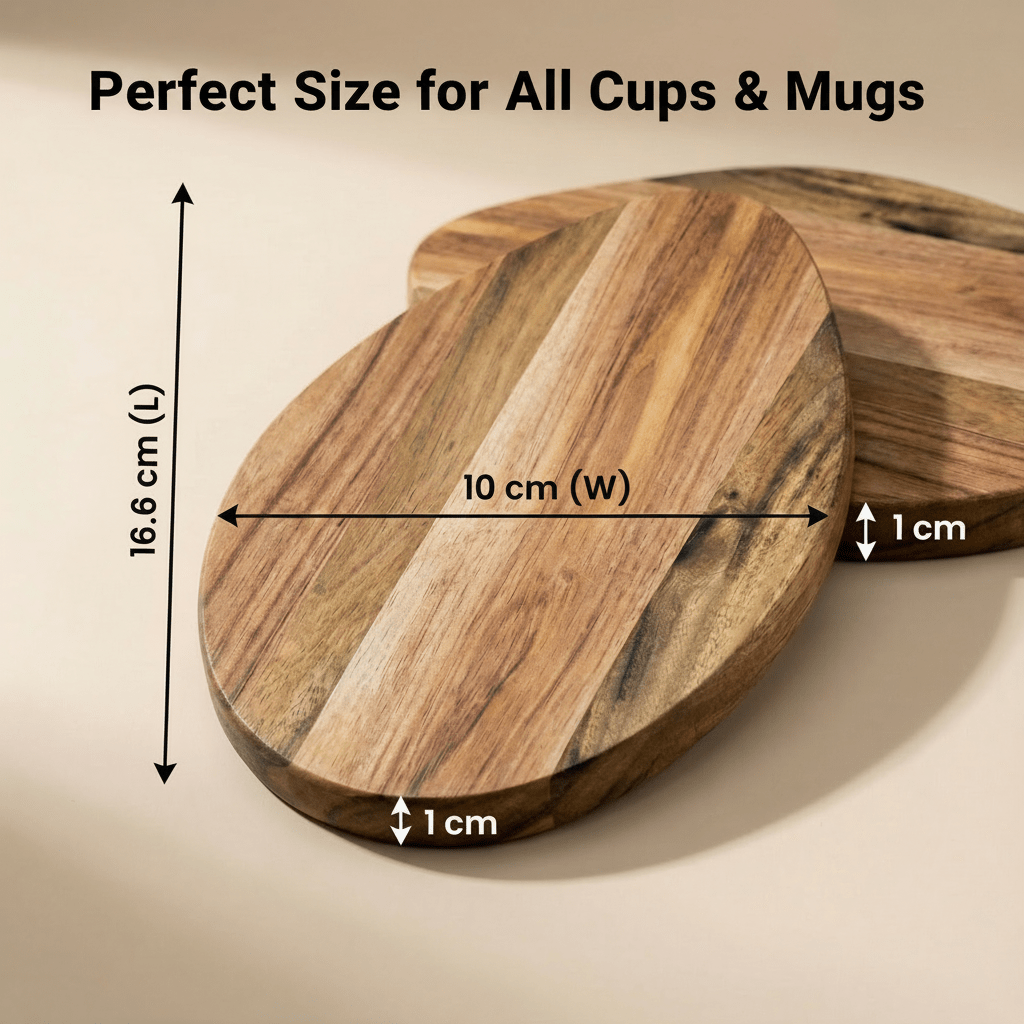 Acacia Wood Coasters — Set of 6