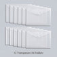A4 Plastic Document Envelopes 12 Pack (Transparent)