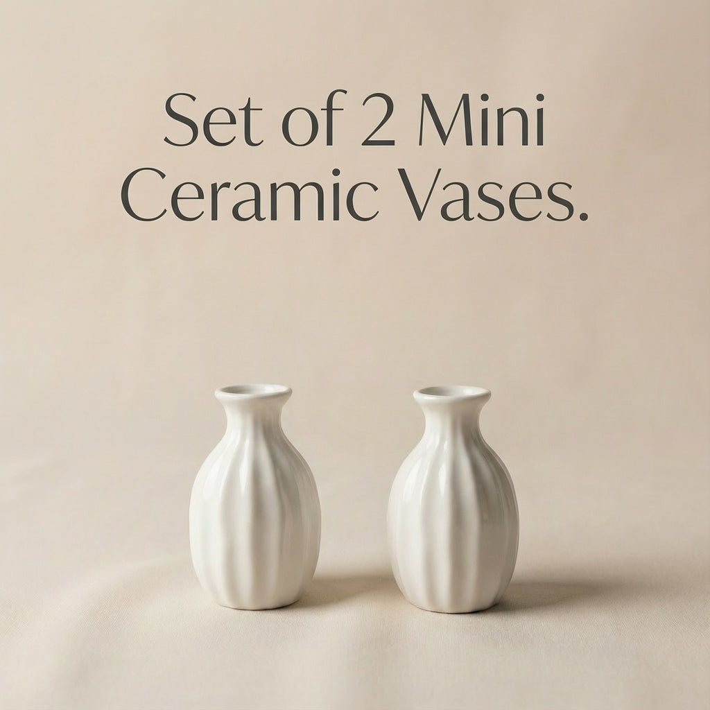 Mini Wavy Ceramic Vases – Set of 2