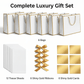White Luxury Gift Bags with Gold Trim (Set of 6)