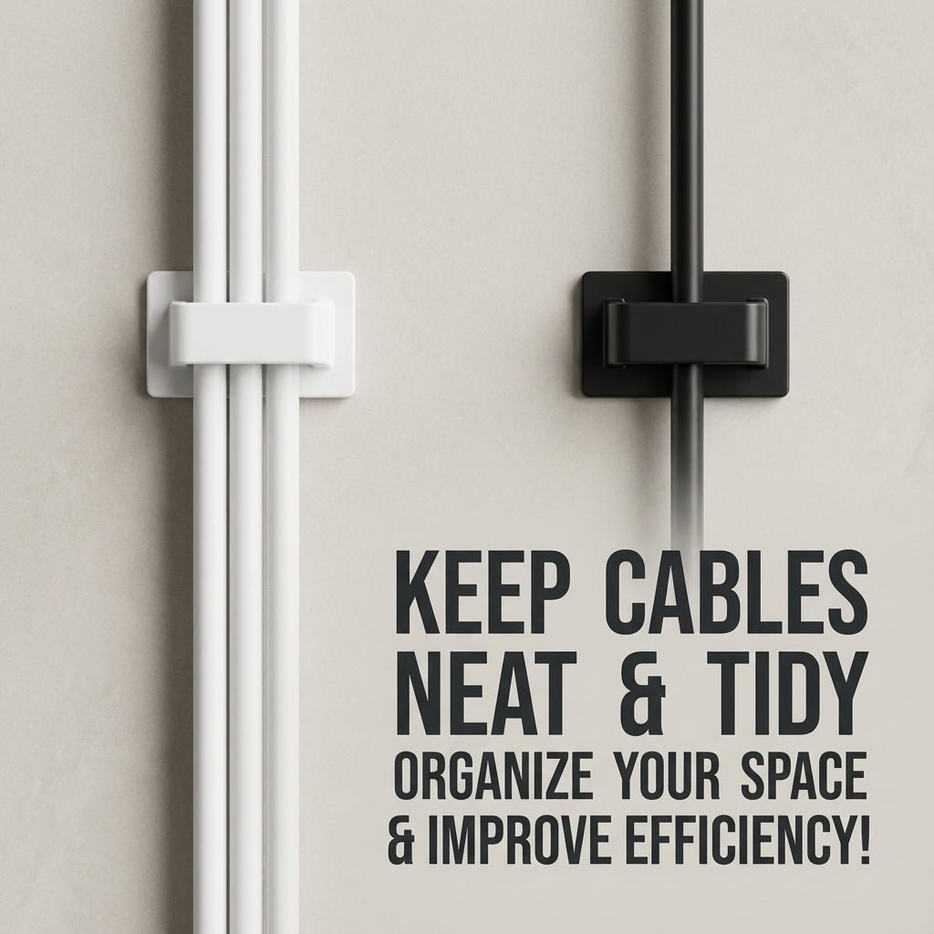 Cable Management Clips 30-Pack (Black + 15 White)