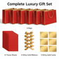Red Luxury Gift Bags with Gold Trim (Set of 6)