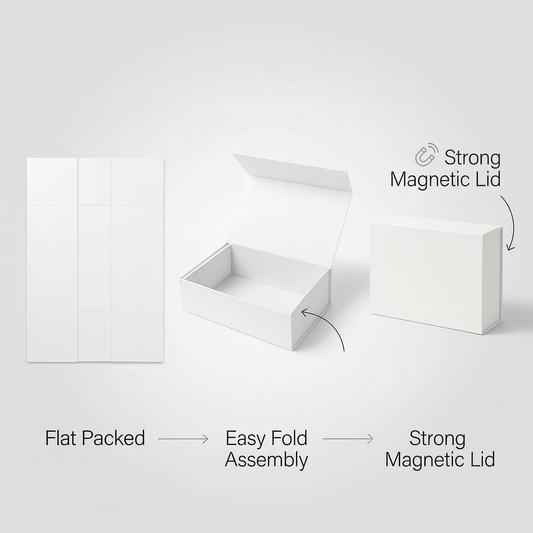 White Magnetic Gift Boxes 2 OR 3-Pack (33 × 25 × 12 cm)