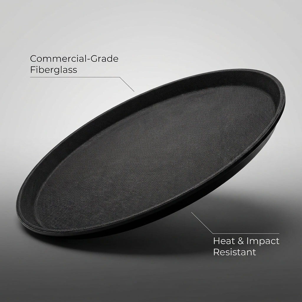 Commercial Round Non-Slip Serving Trays (2 Pack - 3 Sizes Available)