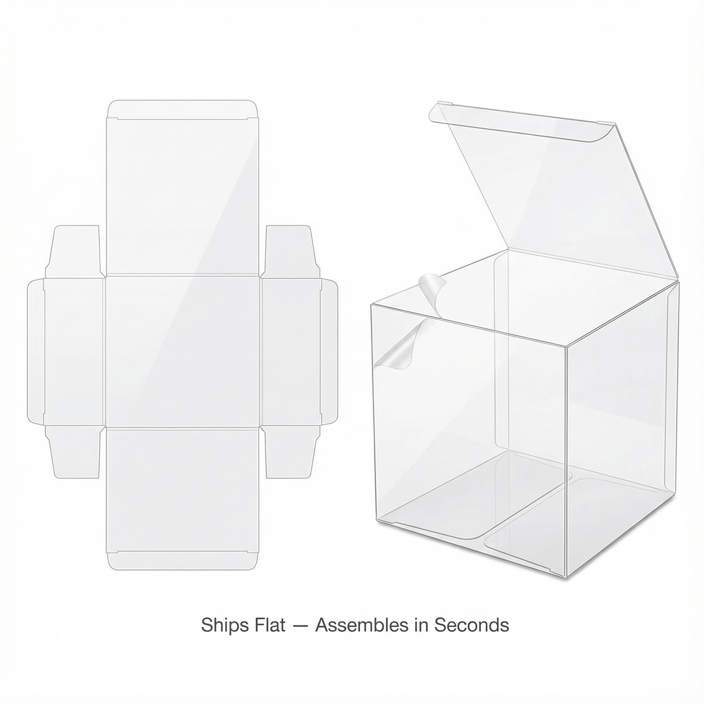 Clear Gift & Favor Boxes 30 OR 50 Pack (10 × 10 × 10 cm)