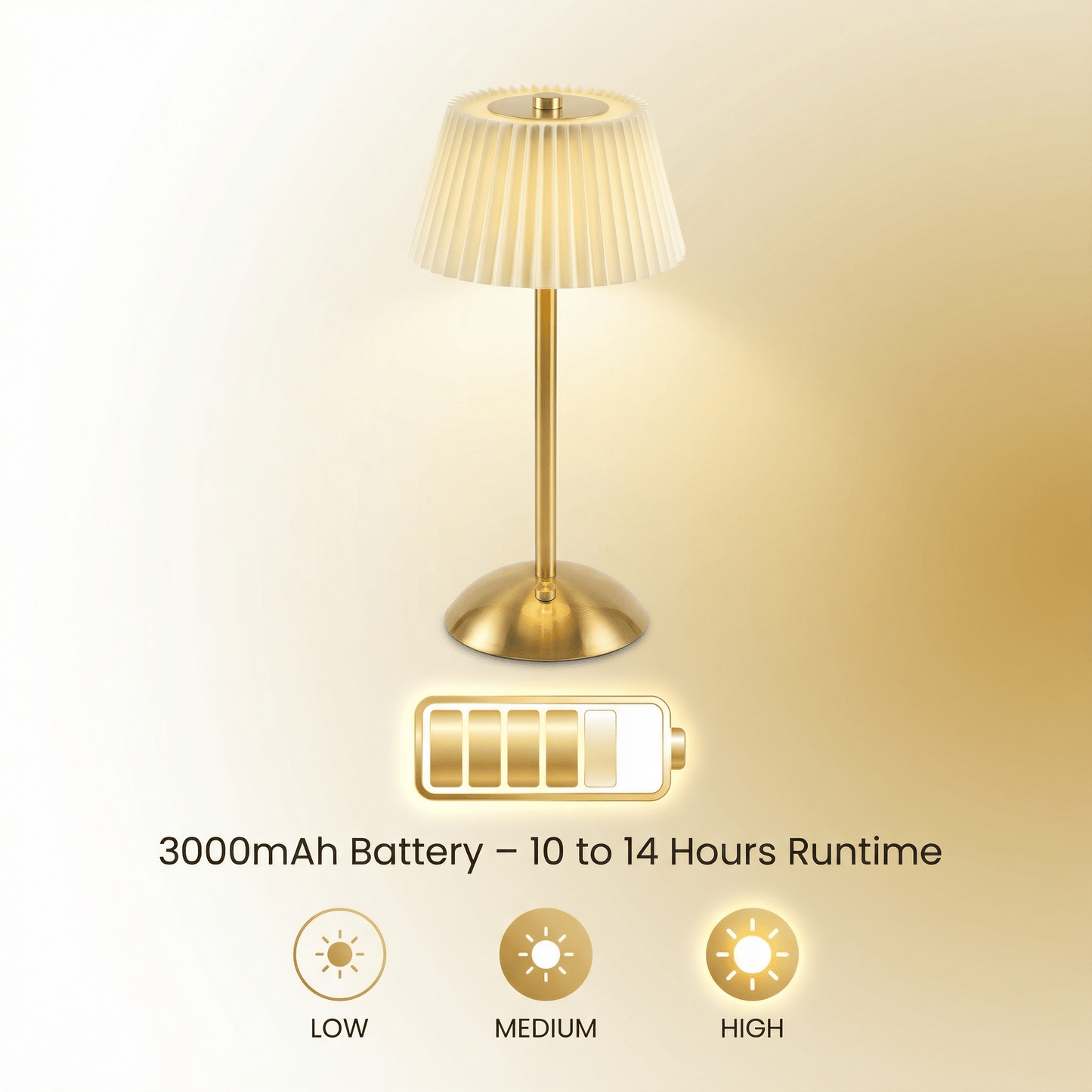 Rechargeable Pleated Table Lamp