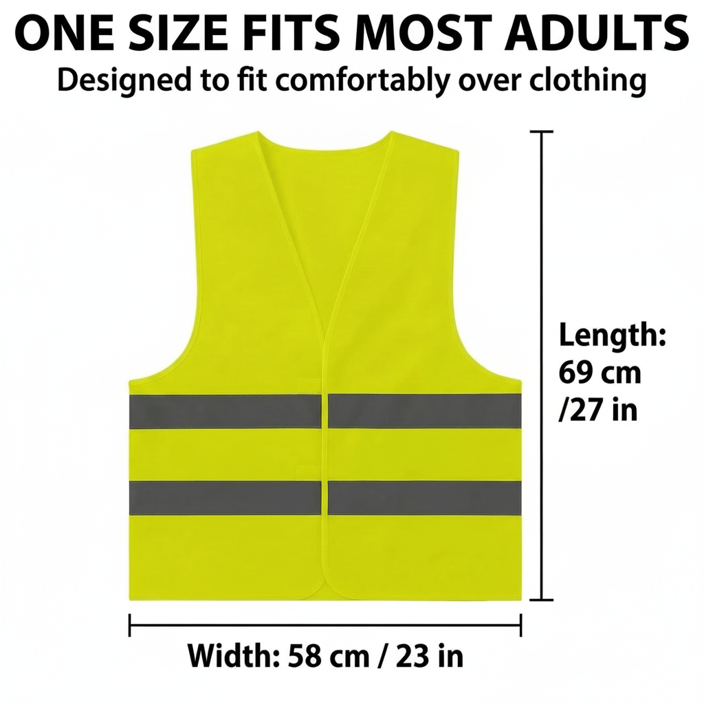 Reflective Safety Vests — 5 Pack