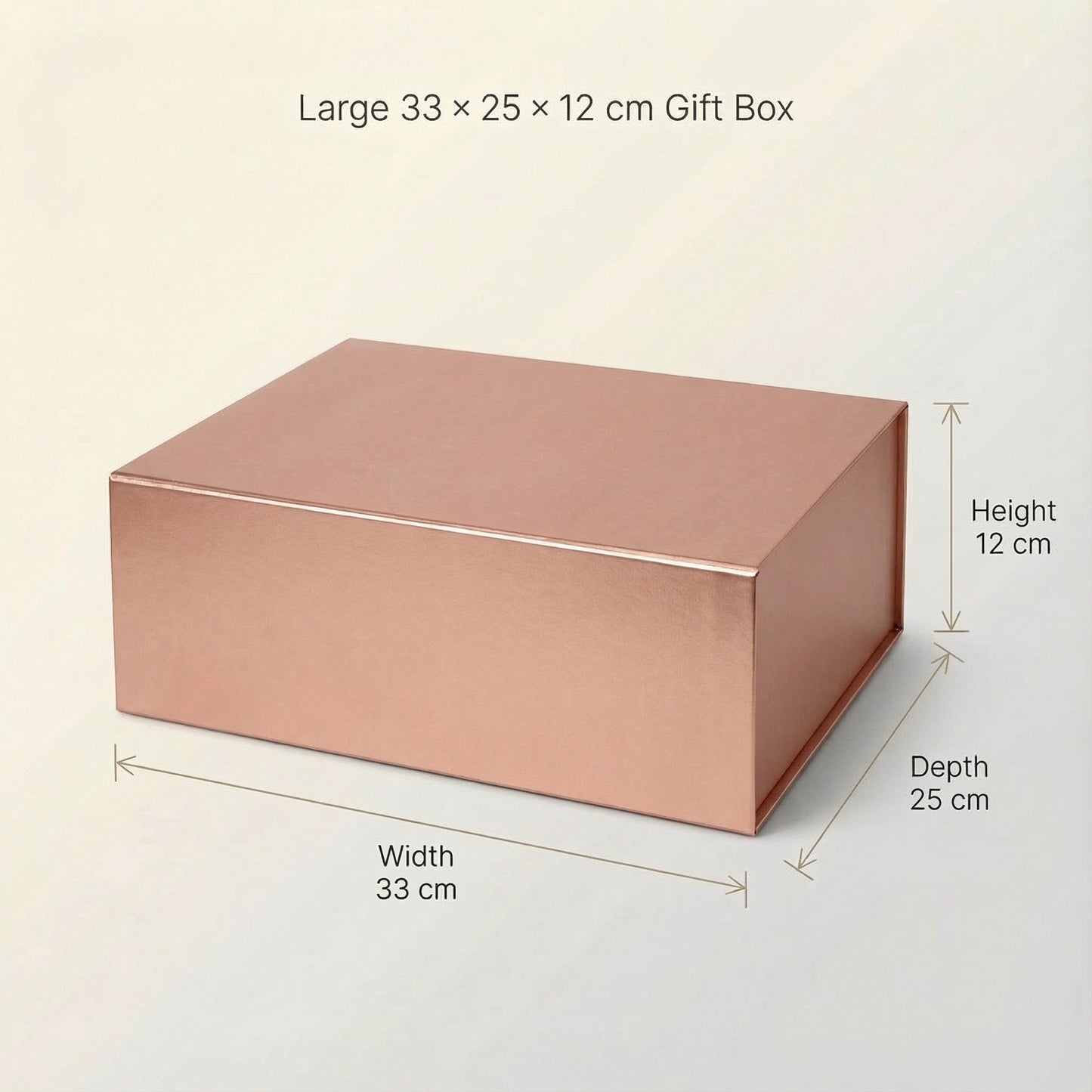 Rose Gold Magnetic Gift Boxes 3-Pack (33 × 25 × 12 cm)