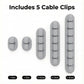 5-Pack Self-Adhesive Grey Cable Clips
