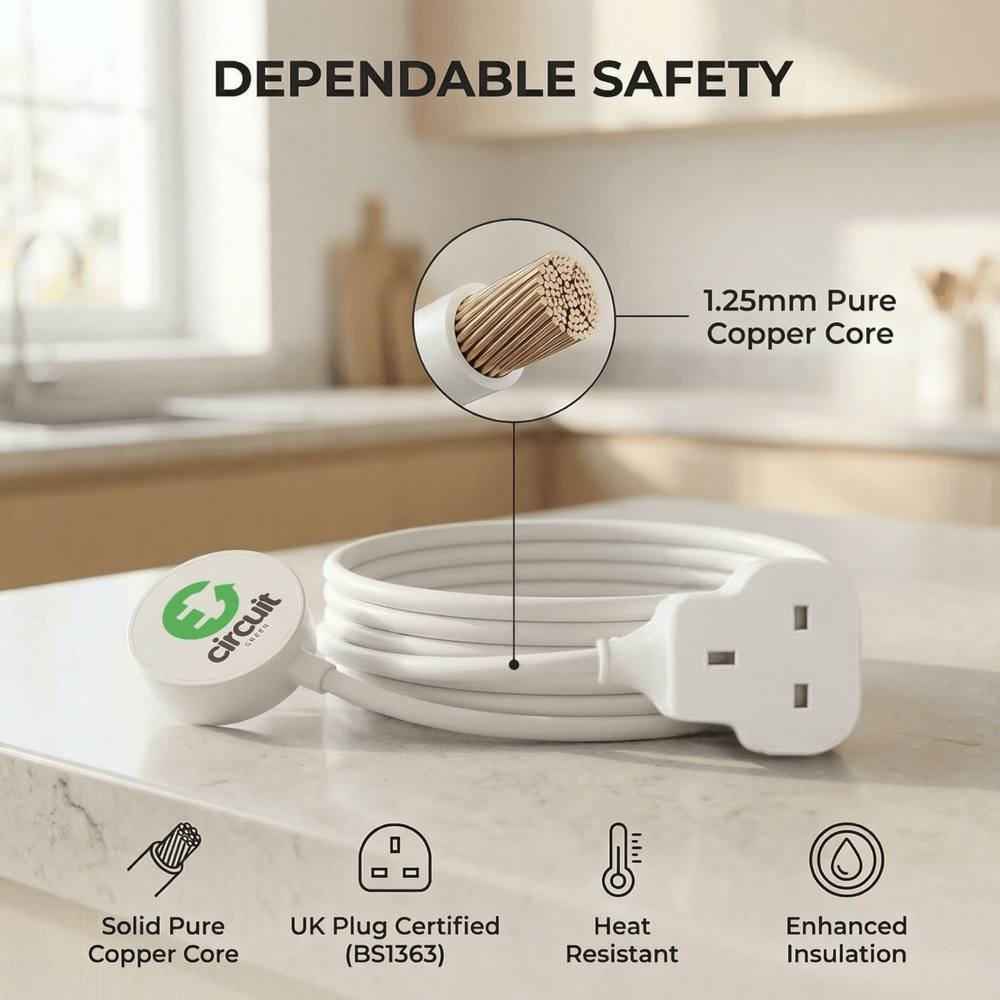 Single-Outlet Extension Cord - 2M/3M/5M/10M