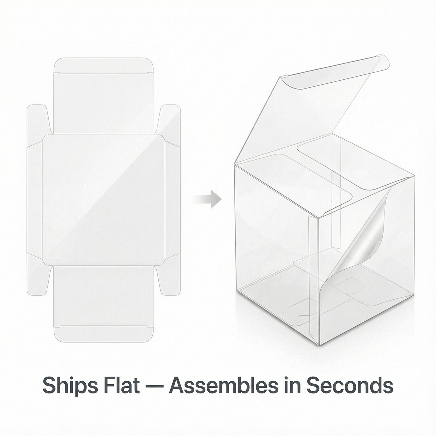 Clear Gift & Favor Boxes 50 OR 100 Pack (5 × 5 × 5 cm)