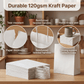 White Kraft Paper Gift Bags — 30 Pack (15 × 8 × 21 cm)