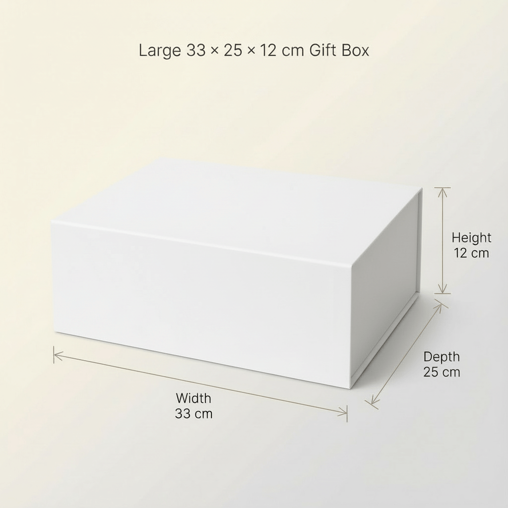 White Magnetic Gift Boxes 2 OR 3-Pack (33 × 25 × 12 cm)