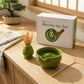 Matcha Tea Set — 4-Piece Japanese Kit (Green Ceramic Bowl)