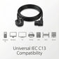 Right-Angle UK Plug to IEC C13 Power Cable (3M or 5M Lengths)