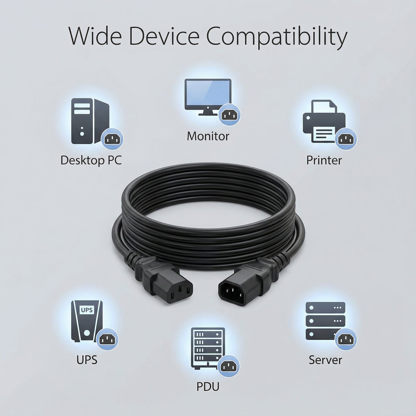 IEC C13 to C14 Power Extension Cable