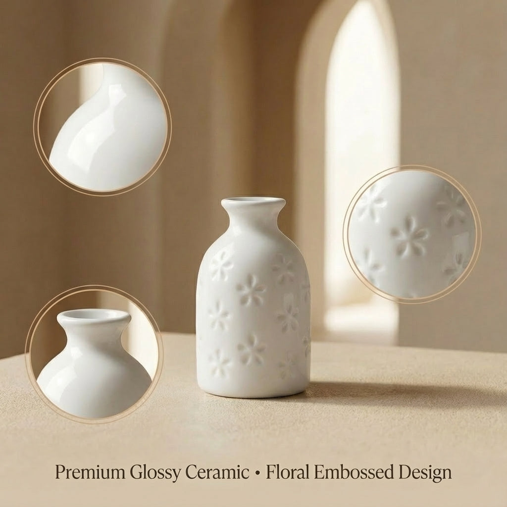 Mini Floral Ceramic Vases – Set of 2