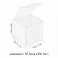 Clear Gift & Favor Boxes 50 OR 100 Pack (5 × 5 × 5 cm)